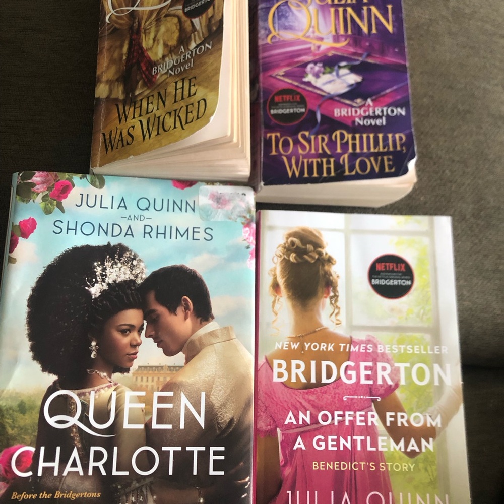 Bridgerton Book Lot - Queen Charlotte, when he was wicked, an offer from..